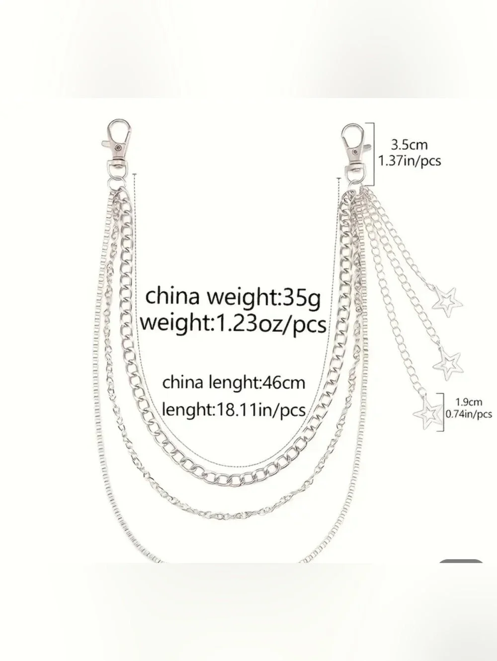 Men's Multi-Chain Waist & Pocket Accessory - Silver